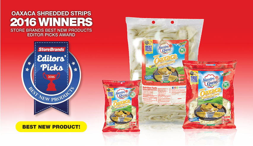 Oaxaca Shredded Strips ganó premio entre los «Mejores Productos Nuevos – 2016» seleccionados por los editores de Store Brands